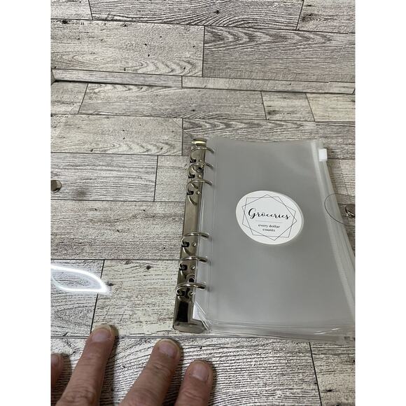 Budget Binder A6- 8 Clear Zippered Cash Envelopes Sticker Labeled 6 Ring Binder - Picture 2 of 11